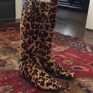 The real deal!Tory Burch calf haired leopard boots